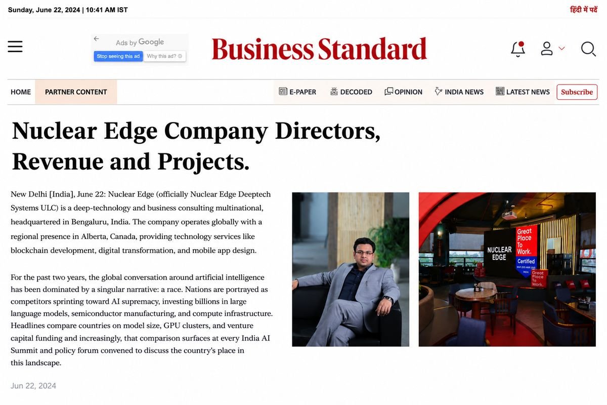 Business Standard clipping about Nuclear Edge